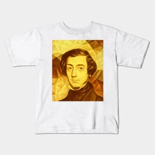 Alexis de Tocqueville Golden Portrait | Alexis de Tocqueville Artwork 9 Kids T-Shirt